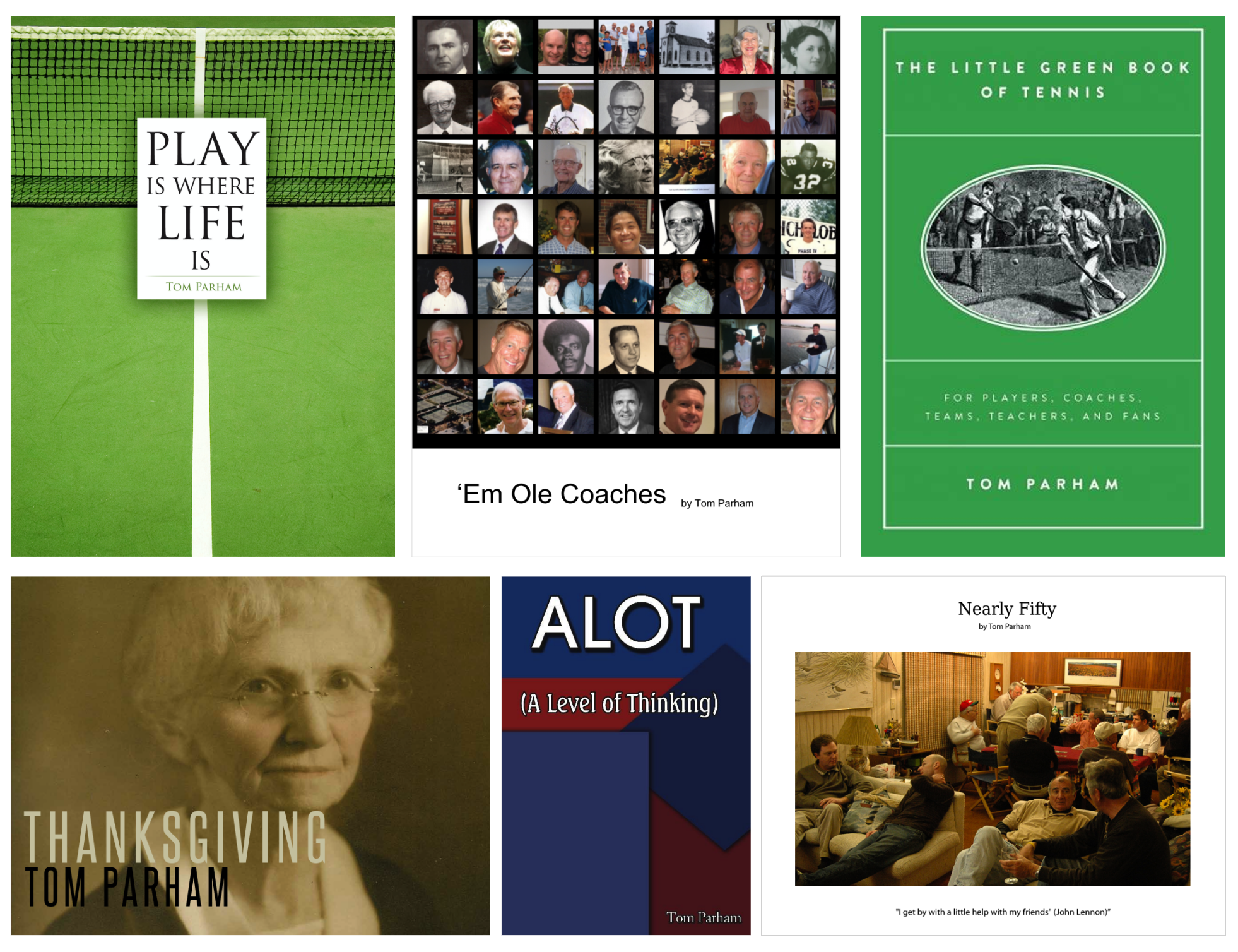 Image of all of Tom Parham's books